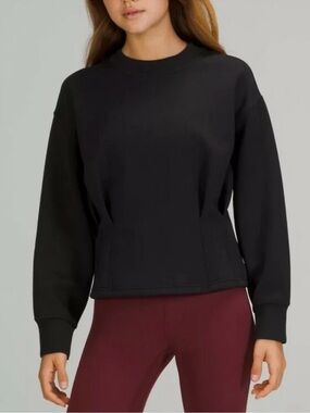 LULULEMON Gathered Waist Crew Pullover Sweater Black Women’s Size Medium